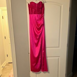 Elegant Pink Strapless Gown